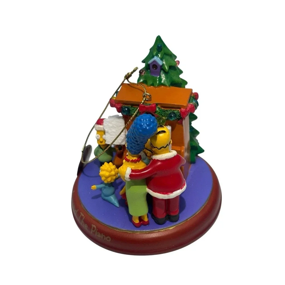 2005 Simpsons Bradford Christmas Ornament Illuminated Together Around The Piano